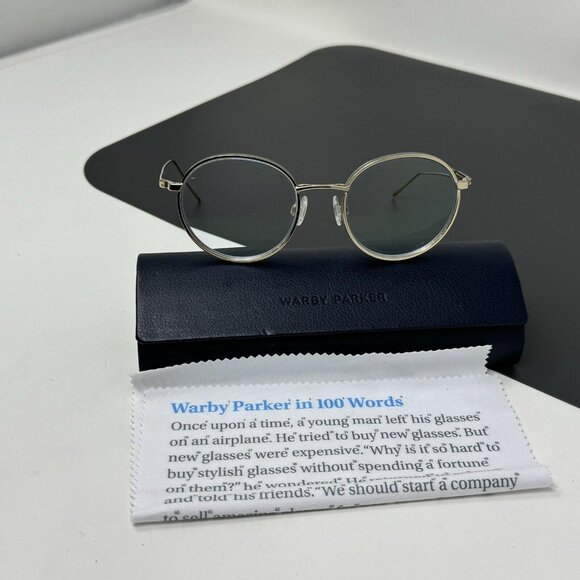 warby parker garrison m 1709 Polished Gold Ivy Round Eyeglasses Frames 50-19 140 - Picture 3 of 15